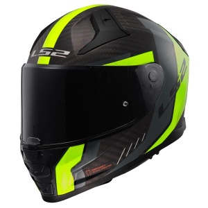 LS2 Vector II Carbon Helmet - FF811 - Grid Hi Viz Yellow