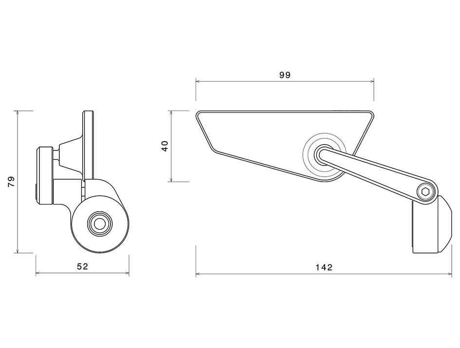 Rizoma Cut Edge Bar End Universal Mirror