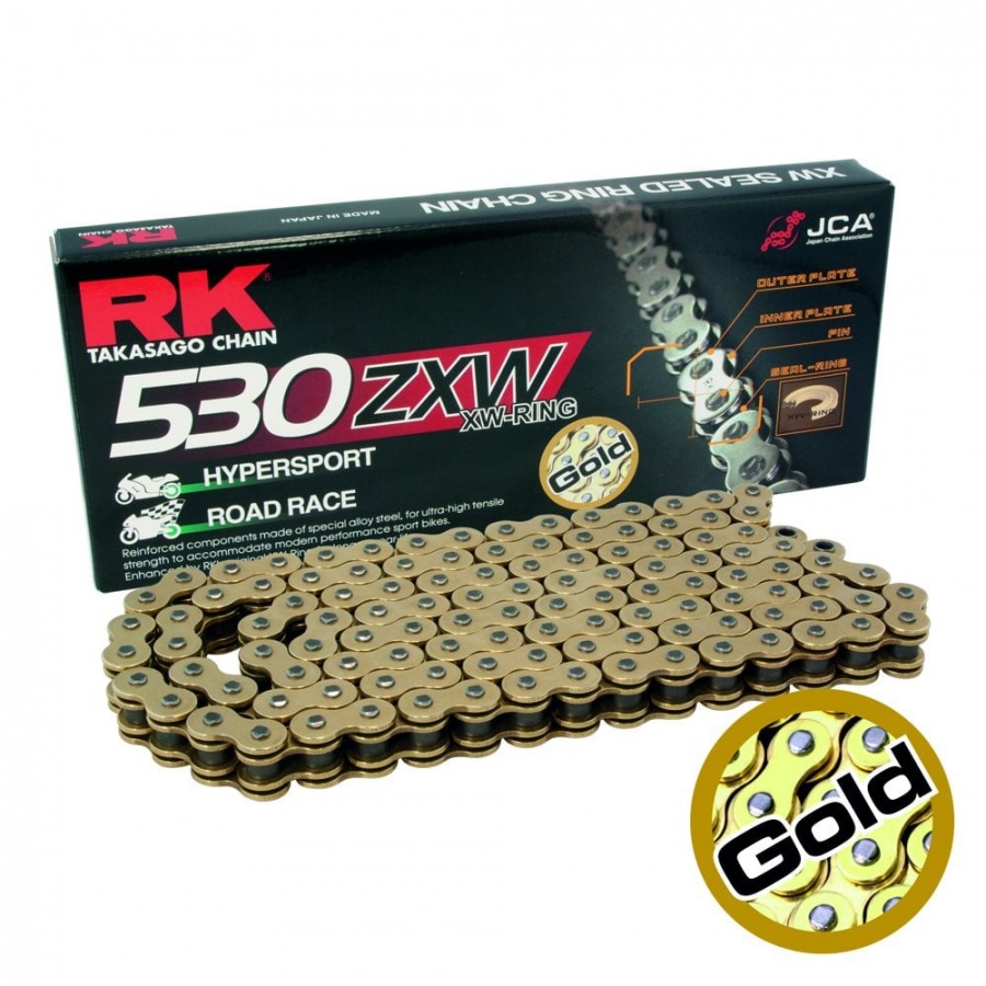 RK ZXW 530 Premium X Ring Gold Chain - spengineering.co.uk